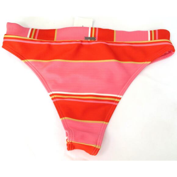 New BILLABONG Tan Lines Maui Rider Bikini Bottom Pink/Red Women's Sz L (12) - Picture 3 of 6
